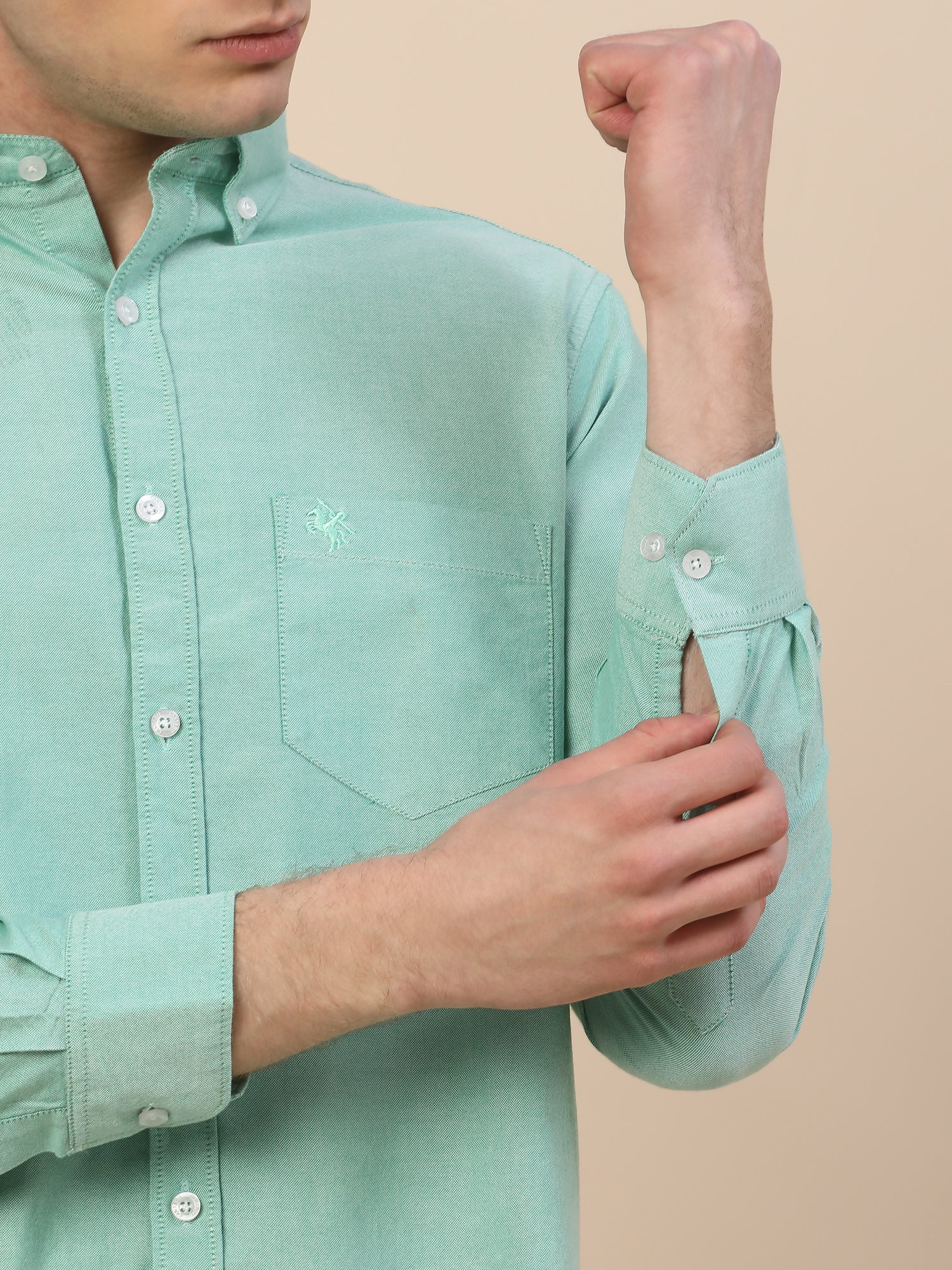 Casual Shirt for Men | Breathable & Soft with Color Fastness Regular Fit Spread Collar Neck Cotton Fabric Solid Pattern - Image 7