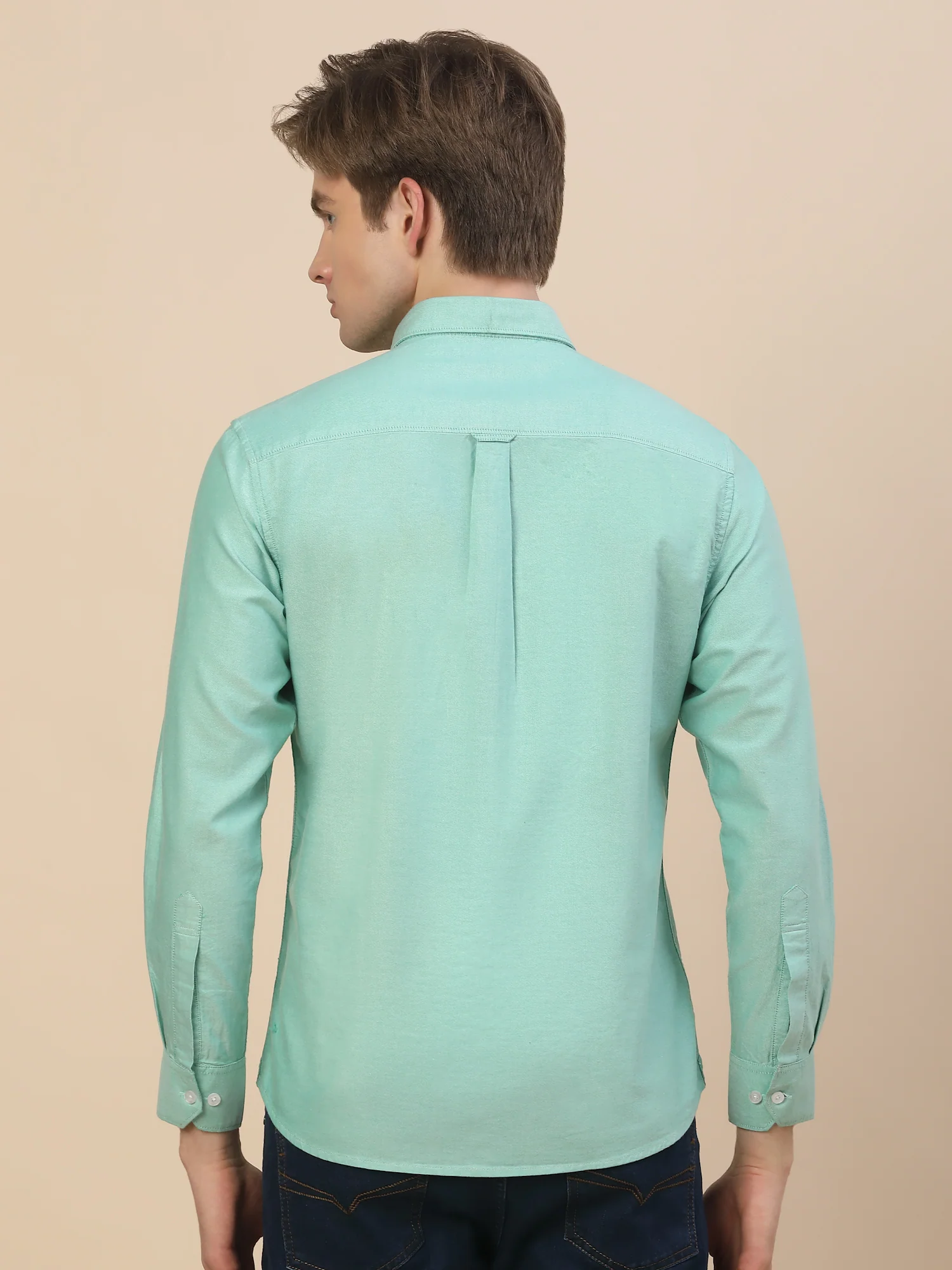 Casual Shirt for Men | Breathable & Soft with Color Fastness Regular Fit Spread Collar Neck Cotton Fabric Solid Pattern - Image 8