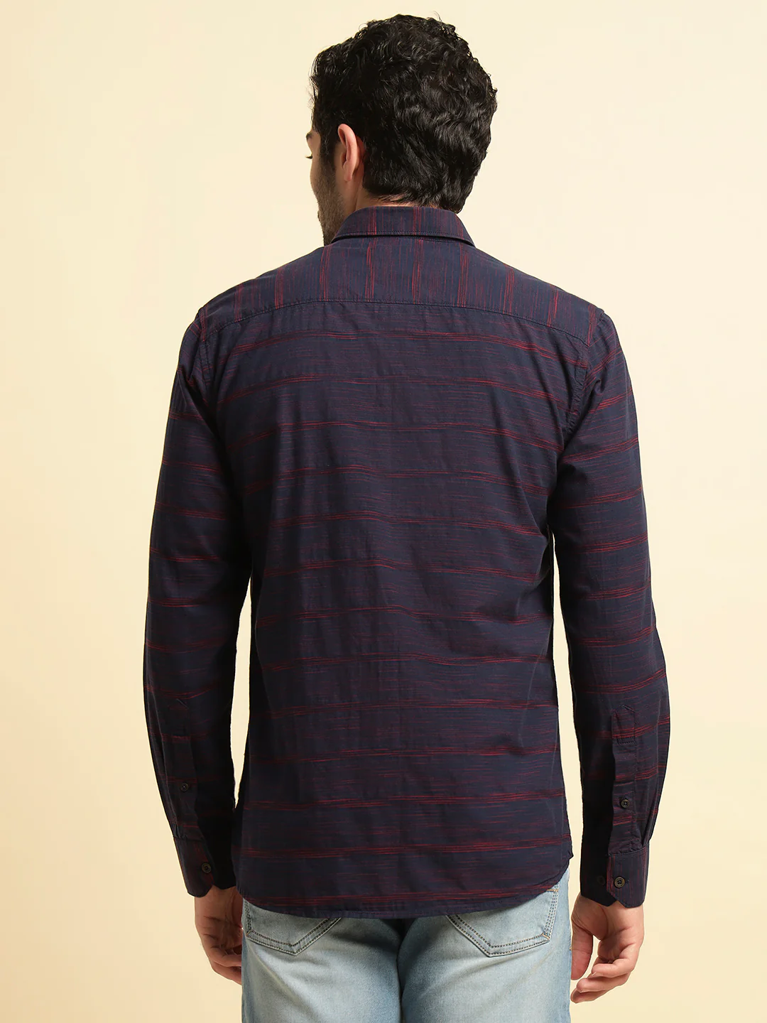 Casual Shirt for Men | Breathable & Soft with Color Fastness Regular Fit Spread Collar Neck Cotton Fabric Striped Pattern - Image 7