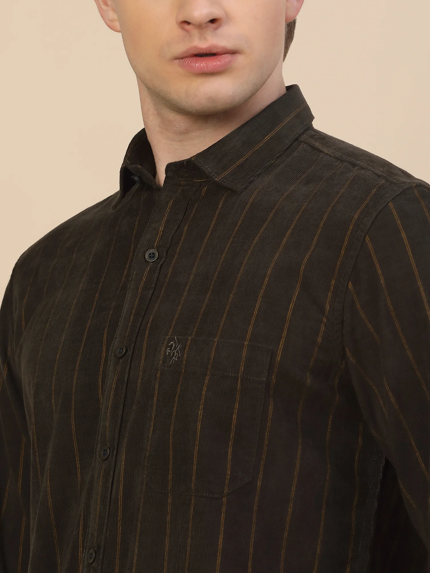 Casual Shirt for Men | Breathable & Soft with Color Fastness Regular Fit Spread Collar Neck Cotton Fabric Striped Pattern - Image 5