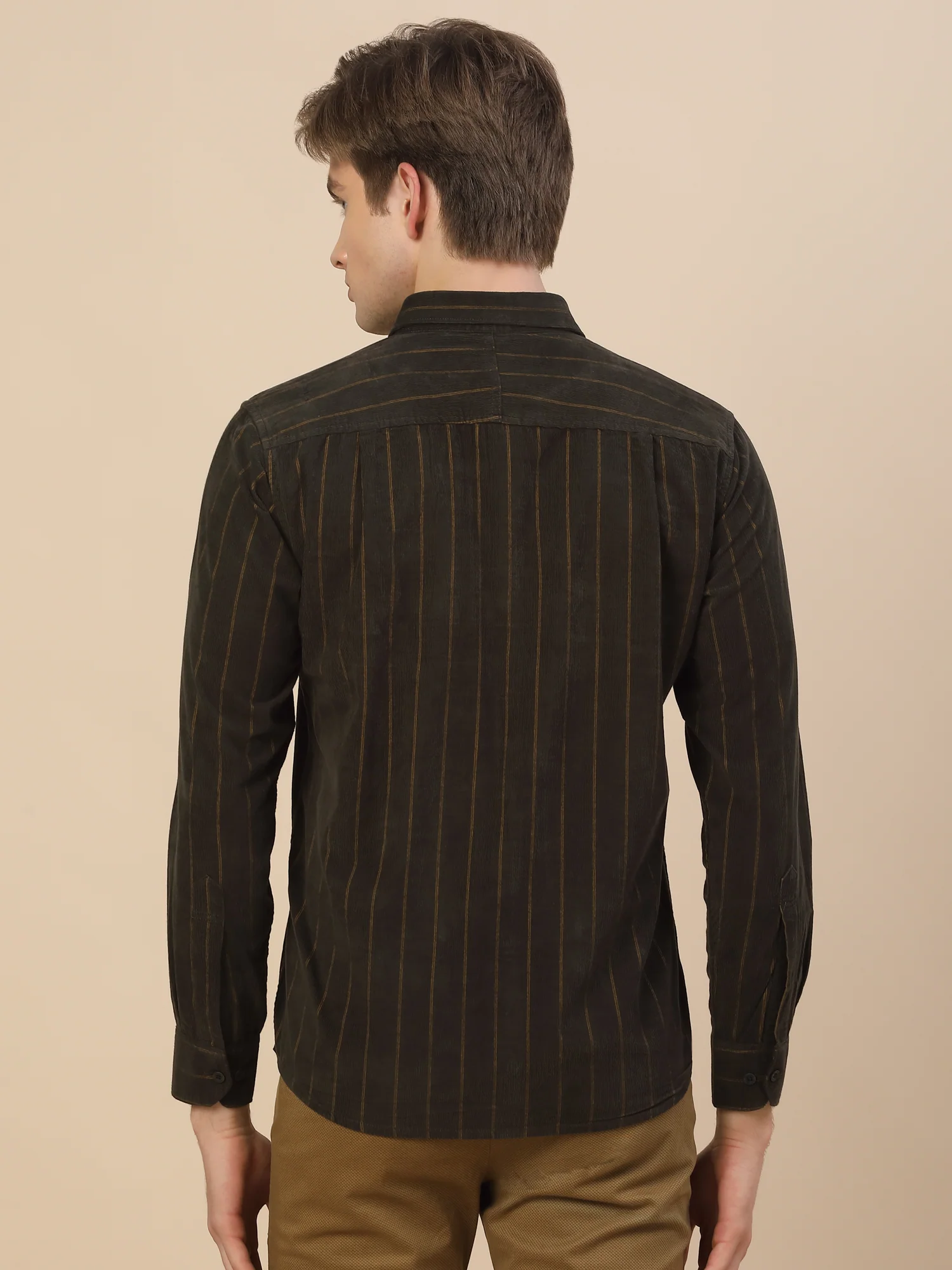 Casual Shirt for Men | Breathable & Soft with Color Fastness Regular Fit Spread Collar Neck Cotton Fabric Striped Pattern - Image 6