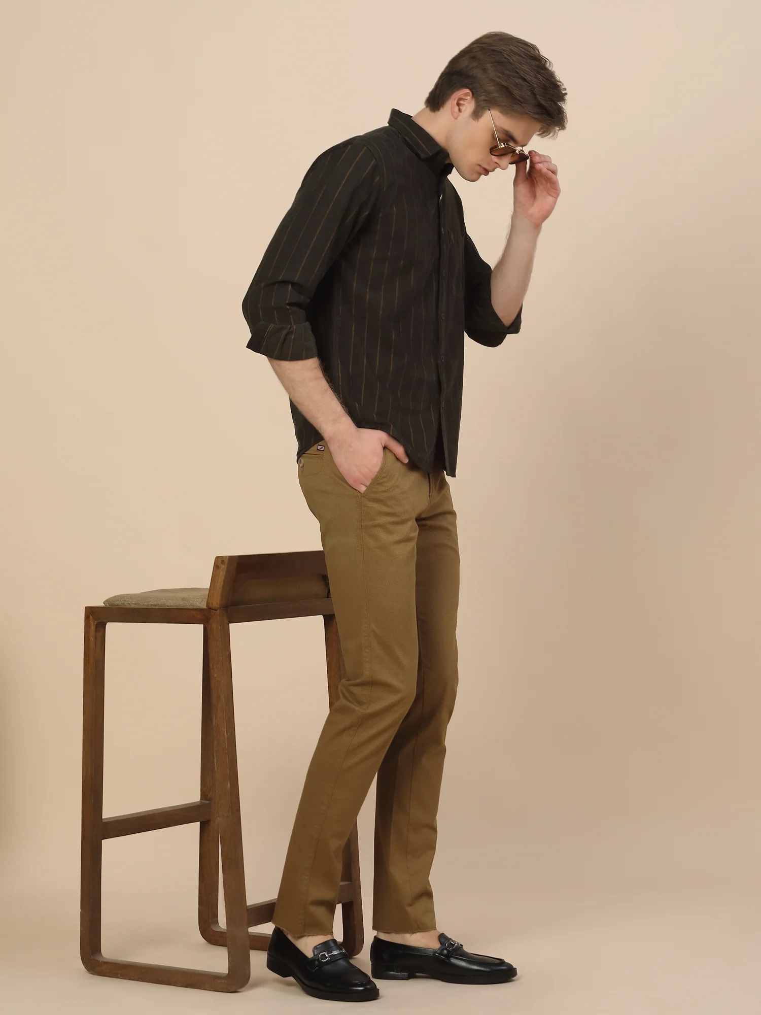 Casual Shirt for Men | Breathable & Soft with Color Fastness Regular Fit Spread Collar Neck Cotton Fabric Striped Pattern - Image 7