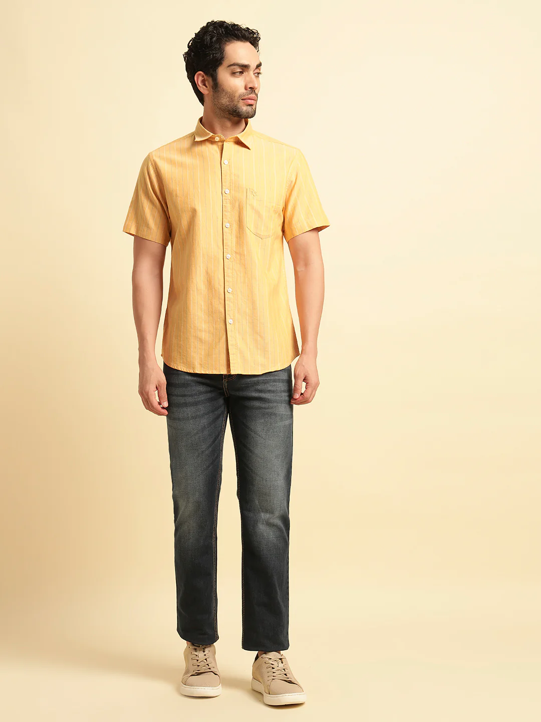 Casual Shirt for Men | Breathable & Soft with Color Fastness Regular Fit Spread Collar Neck Cotton Fabric Striped Pattern - Image 7