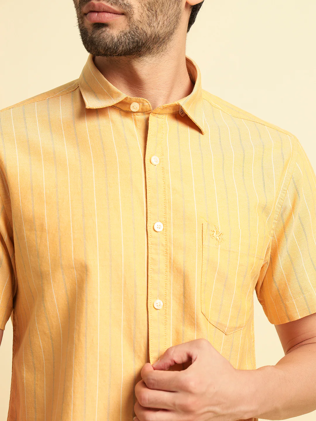 Casual Shirt for Men | Breathable & Soft with Color Fastness Regular Fit Spread Collar Neck Cotton Fabric Striped Pattern - Image 8