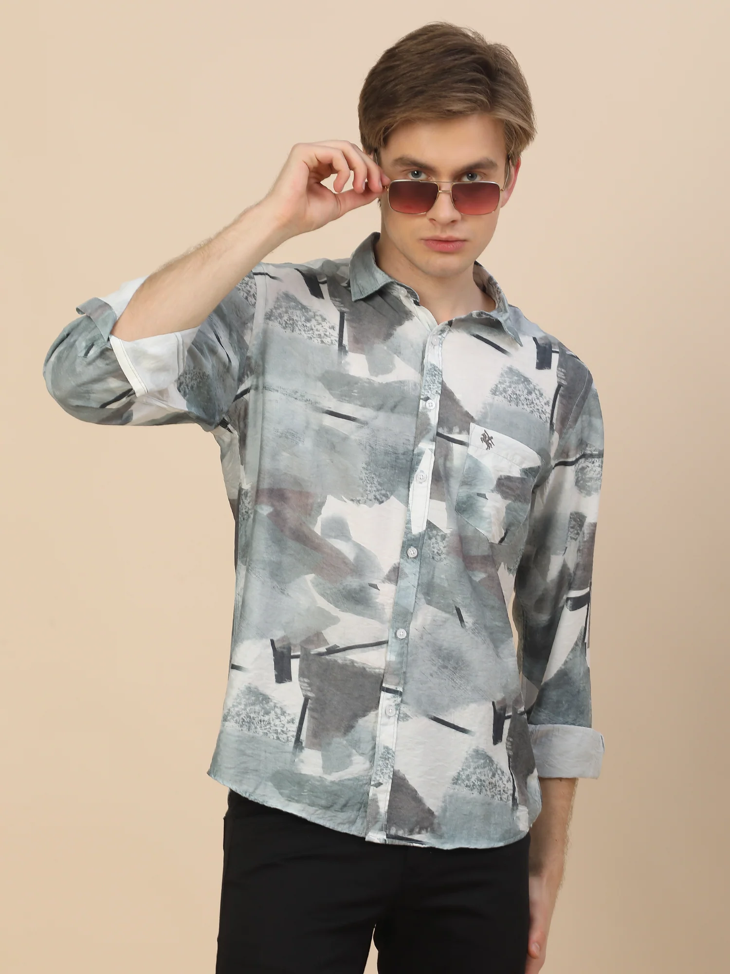 Casual Shirt for Men | Breathable & Soft with Color Fastness Regular Fit Spread Collar Neck Nylon Fabric Printed Pattern - Image 6