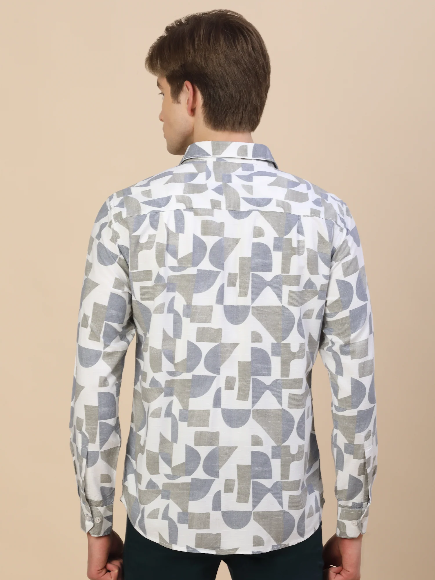 Casual Shirt for Men | Breathable & Soft with Color Fastness Regular Fit Spread Collar Neck Viscose Fabric Printed Pattern - Image 8