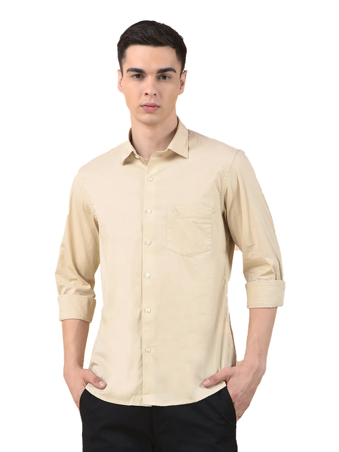 Casual Shirt for Men | Breathable & Soft with Color Fastness Slim Cotton Blend Fabric Solid Pattern - Image 4