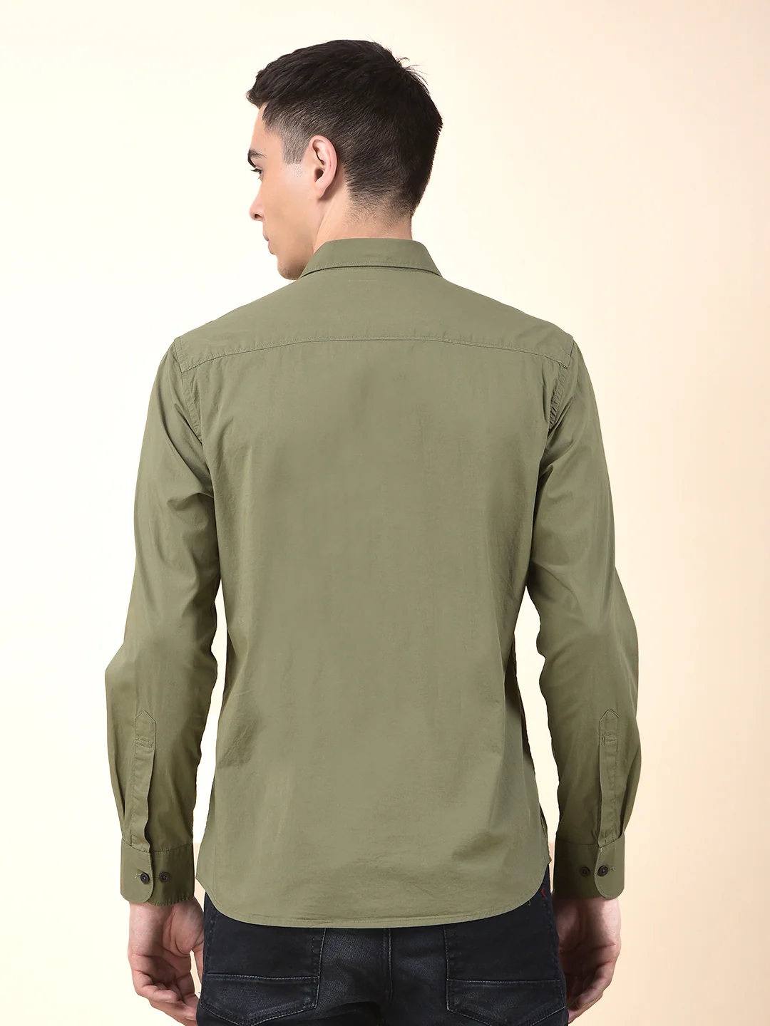 Casual Shirt for Men | Breathable & Soft with Color Fastness Slim Cotton Blend Fabric Solid Pattern - Image 4