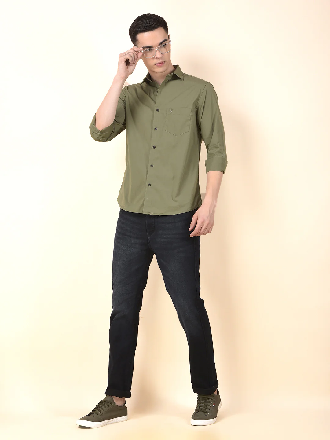 Casual Shirt for Men | Breathable & Soft with Color Fastness Slim Cotton Blend Fabric Solid Pattern - Image 9