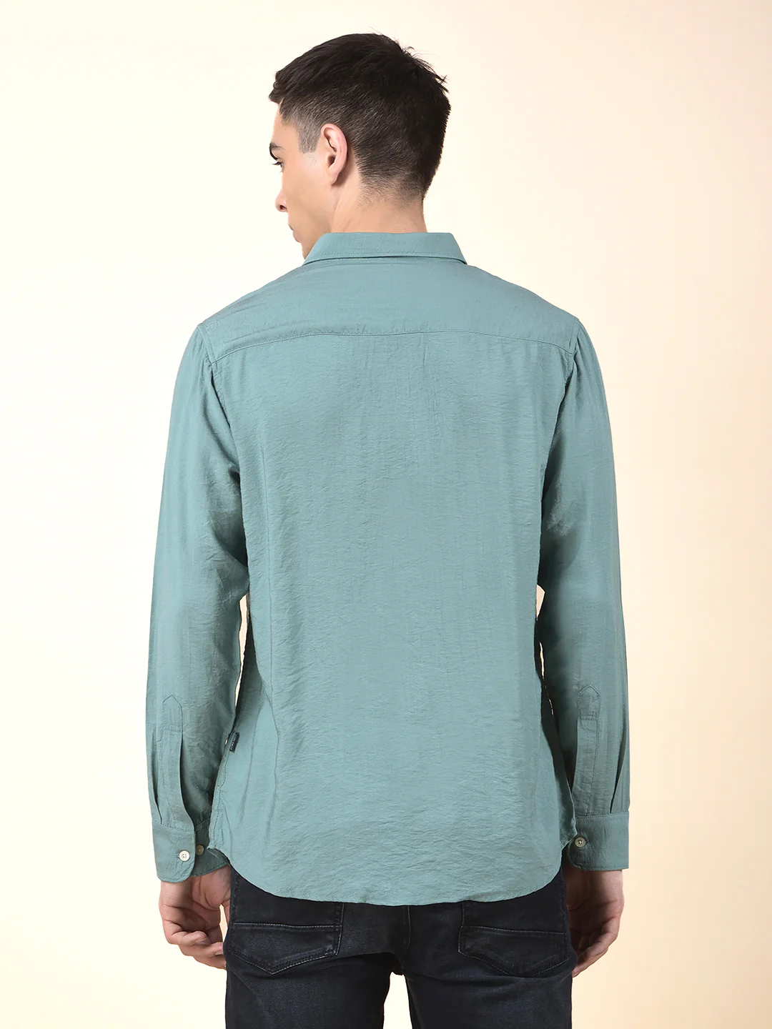Casual Shirt for Men | Breathable & Soft with Color Fastness Slim Cotton Blend Fabric Solid Pattern - Image 3