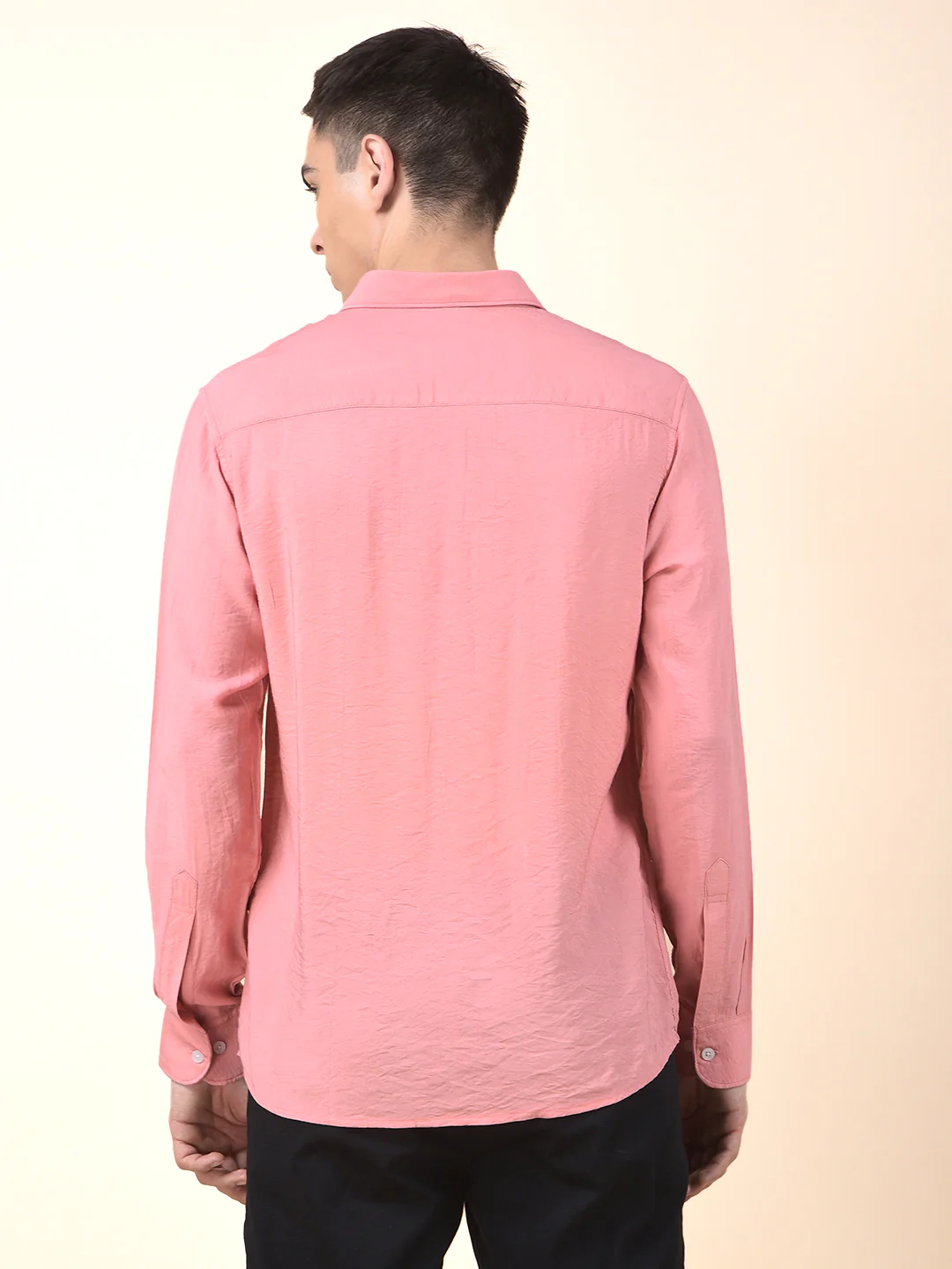 Casual Shirt for Men | Breathable & Soft with Color Fastness Slim Cotton Blend Fabric Solid Pattern - Image 3