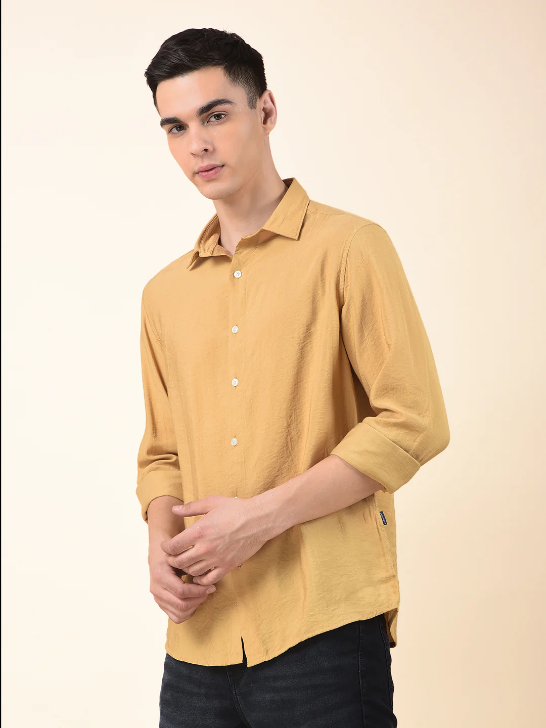 Casual Shirt for Men | Breathable & Soft with Color Fastness Slim Cotton Blend Fabric Solid Pattern - Image 5