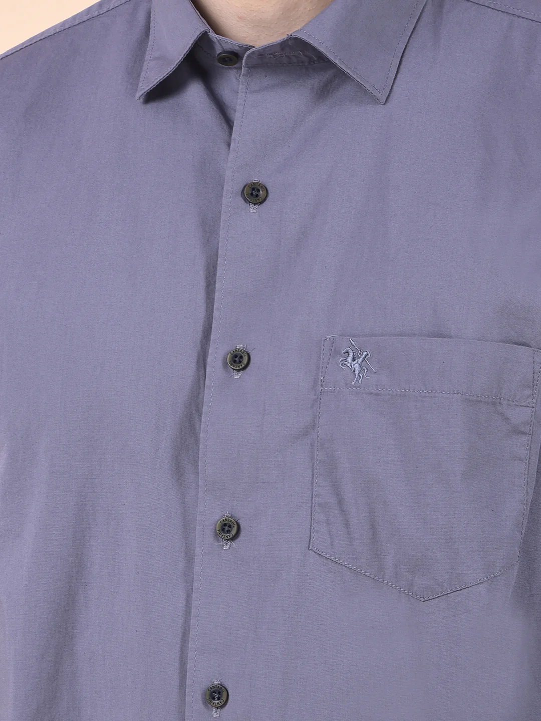Casual Shirt for Men | Breathable & Soft with Color Fastness Slim Cotton Blend Fabric Solid Pattern - Image 7