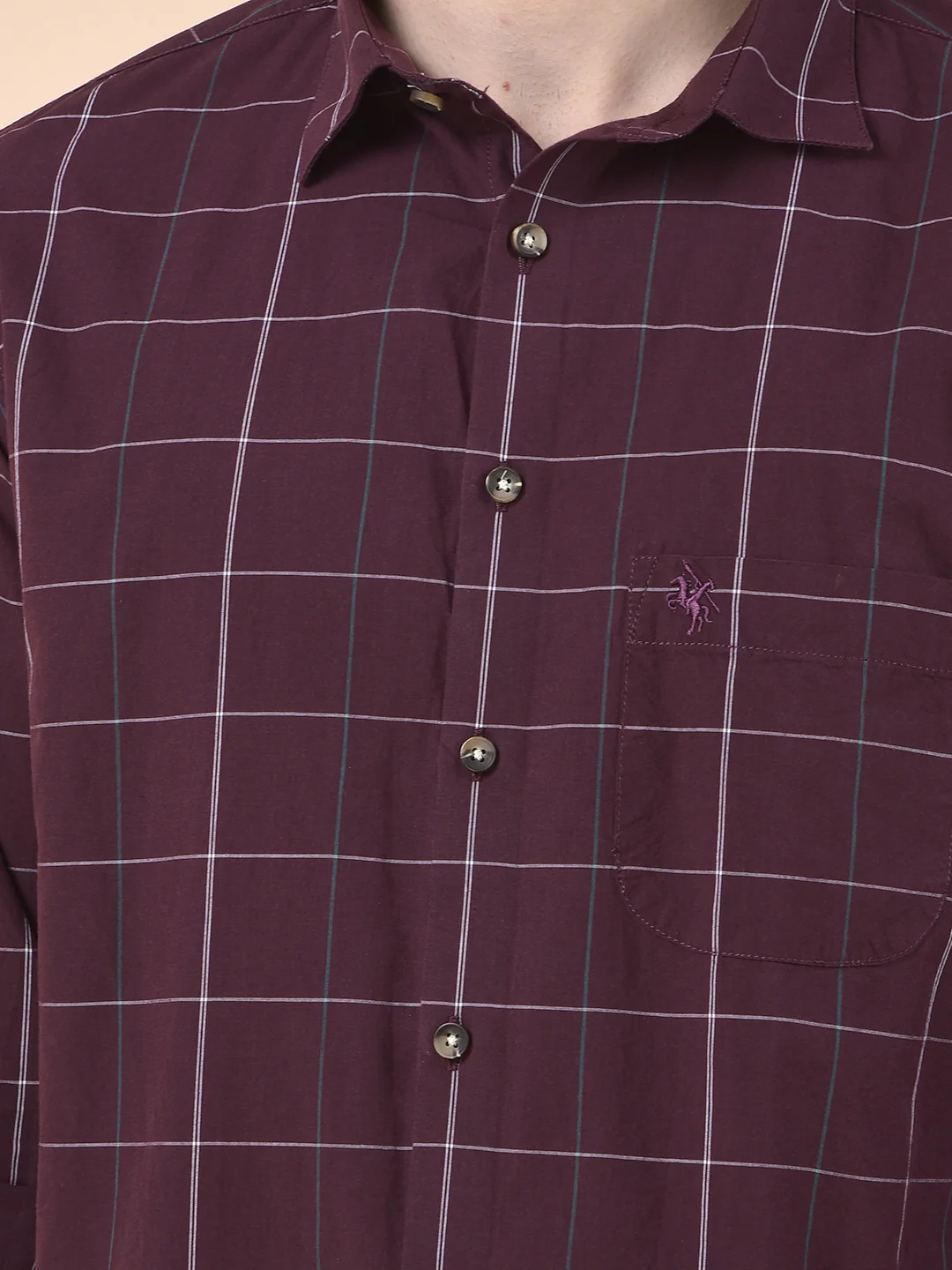 Casual Shirt for Men | Breathable & Soft with Color Fastness Slim Cotton Fabric Check Pattern - Image 7
