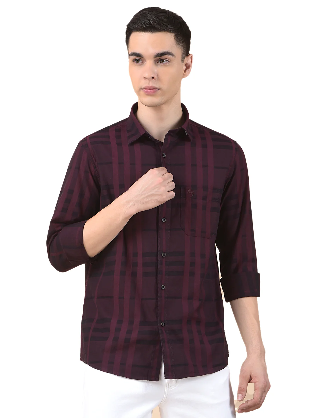 Casual Shirt for Men | Breathable & Soft with Color Fastness Slim Cotton Fabric Check Pattern - Image 10