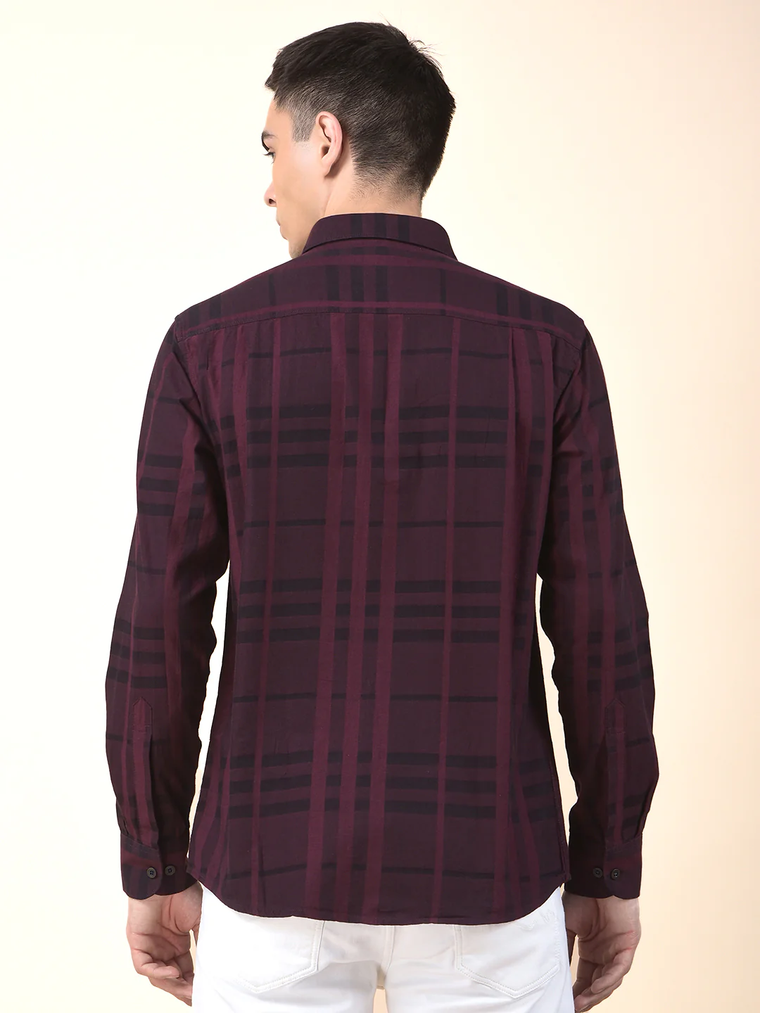 Casual Shirt for Men | Breathable & Soft with Color Fastness Slim Cotton Fabric Check Pattern - Image 3