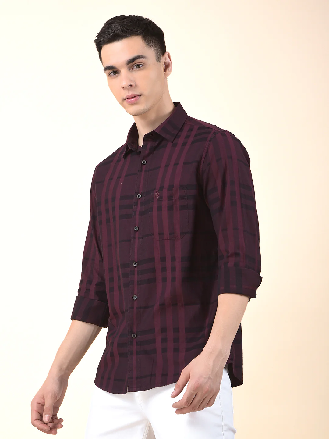 Casual Shirt for Men | Breathable & Soft with Color Fastness Slim Cotton Fabric Check Pattern - Image 4