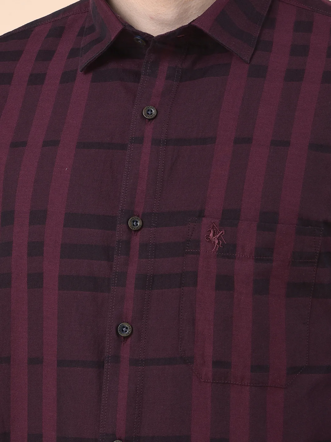 Casual Shirt for Men | Breathable & Soft with Color Fastness Slim Cotton Fabric Check Pattern - Image 6
