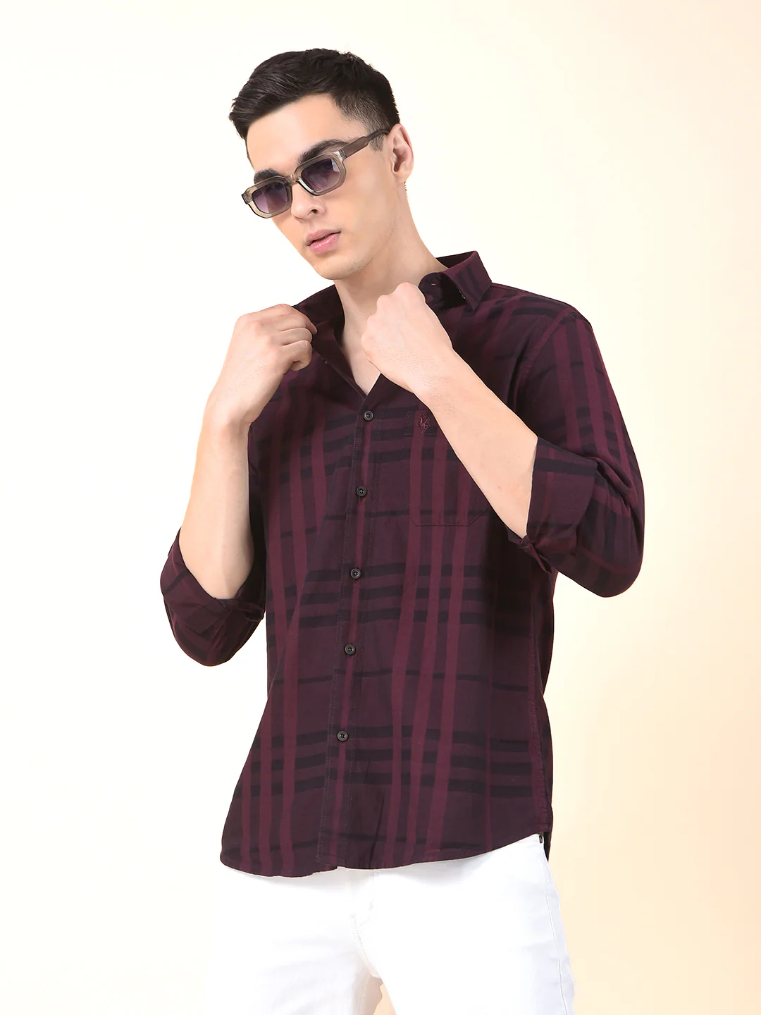 Casual Shirt for Men | Breathable & Soft with Color Fastness Slim Cotton Fabric Check Pattern - Image 7