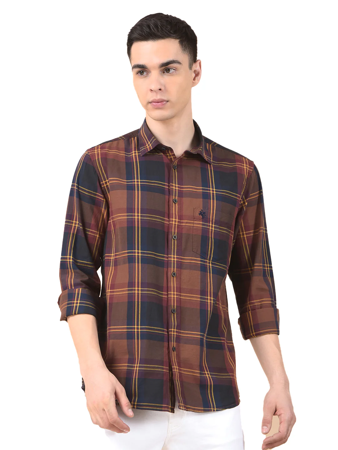 Casual Shirt for Men | Breathable & Soft with Color Fastness Slim Cotton Fabric Check Pattern - Image 2