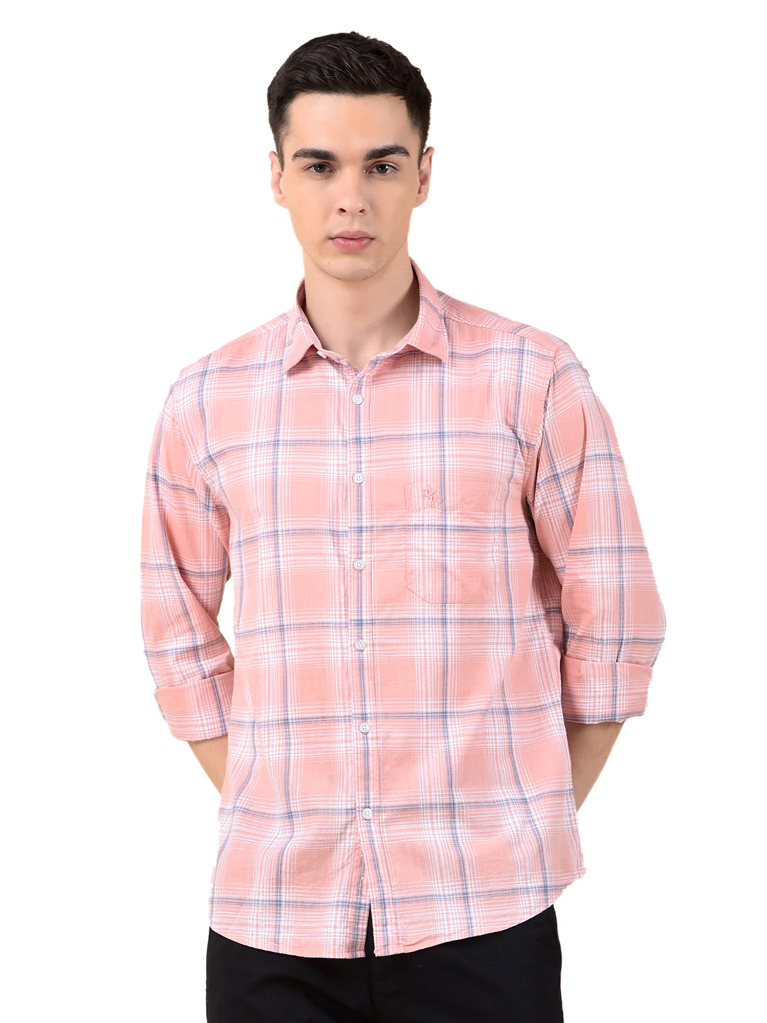 Casual Shirt for Men | Breathable & Soft with Color Fastness Slim Cotton Fabric Check Pattern - Image 2