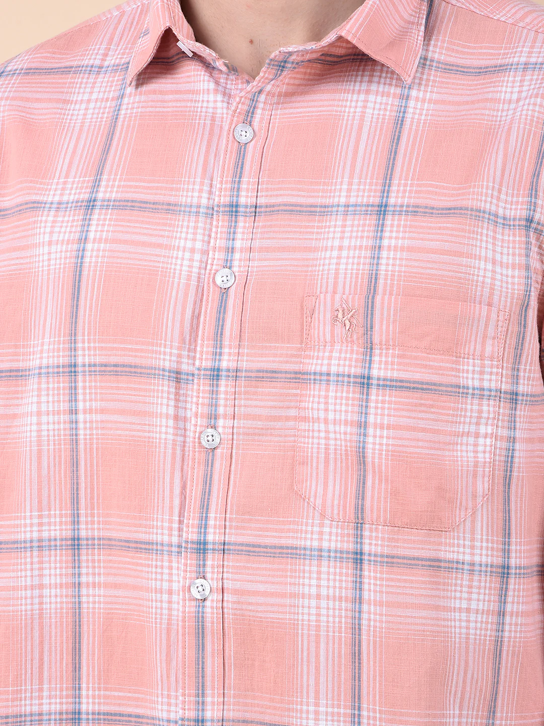 Casual Shirt for Men | Breathable & Soft with Color Fastness Slim Cotton Fabric Check Pattern - Image 7