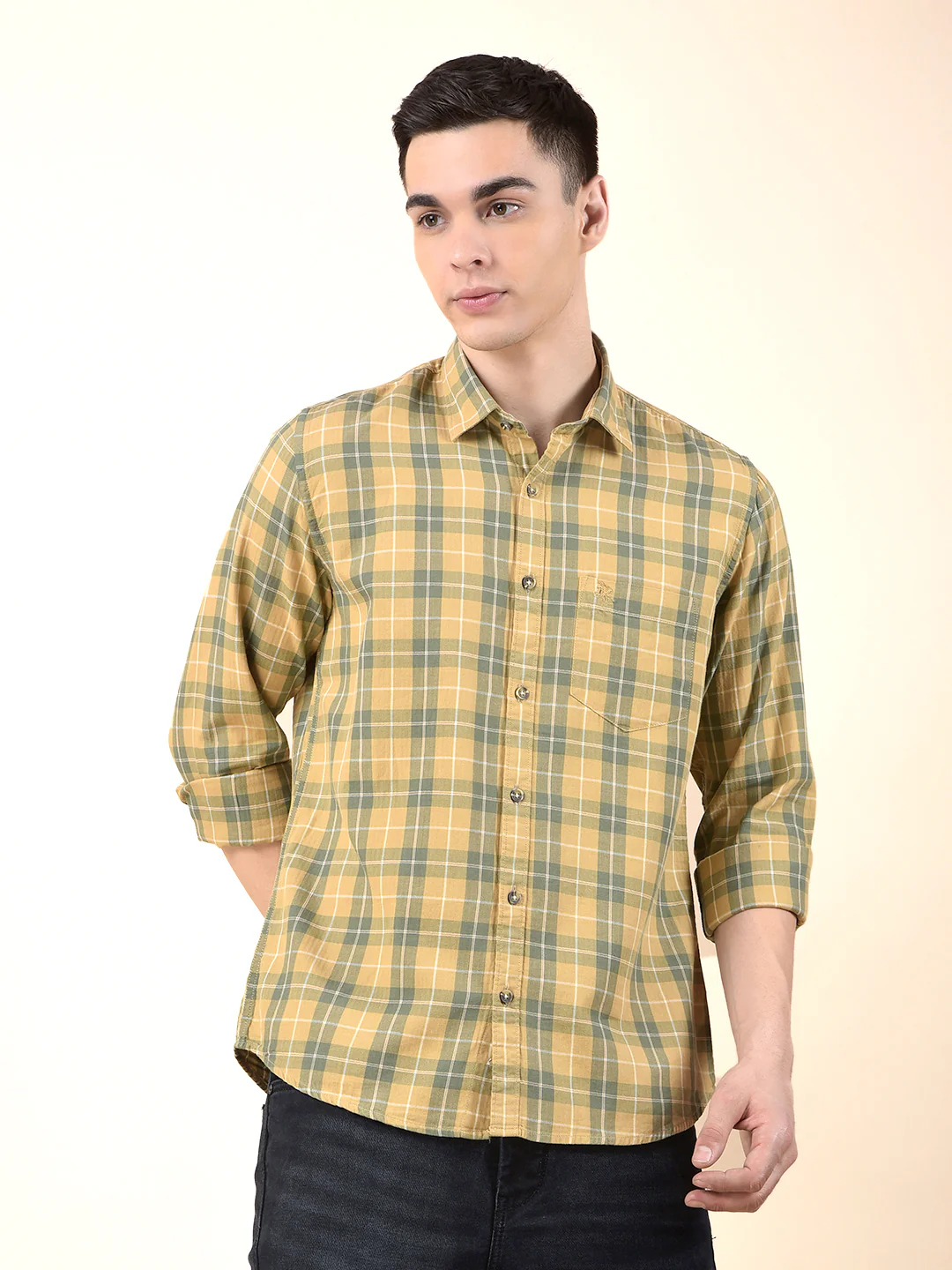 Casual Shirt for Men | Breathable & Soft with Color Fastness Slim Cotton Fabric Check Pattern - Image 10