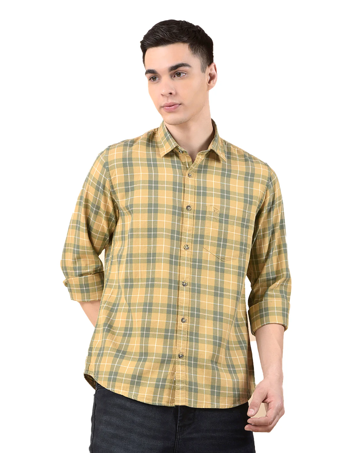 Casual Shirt for Men | Breathable & Soft with Color Fastness Slim Cotton Fabric Check Pattern - Image 2