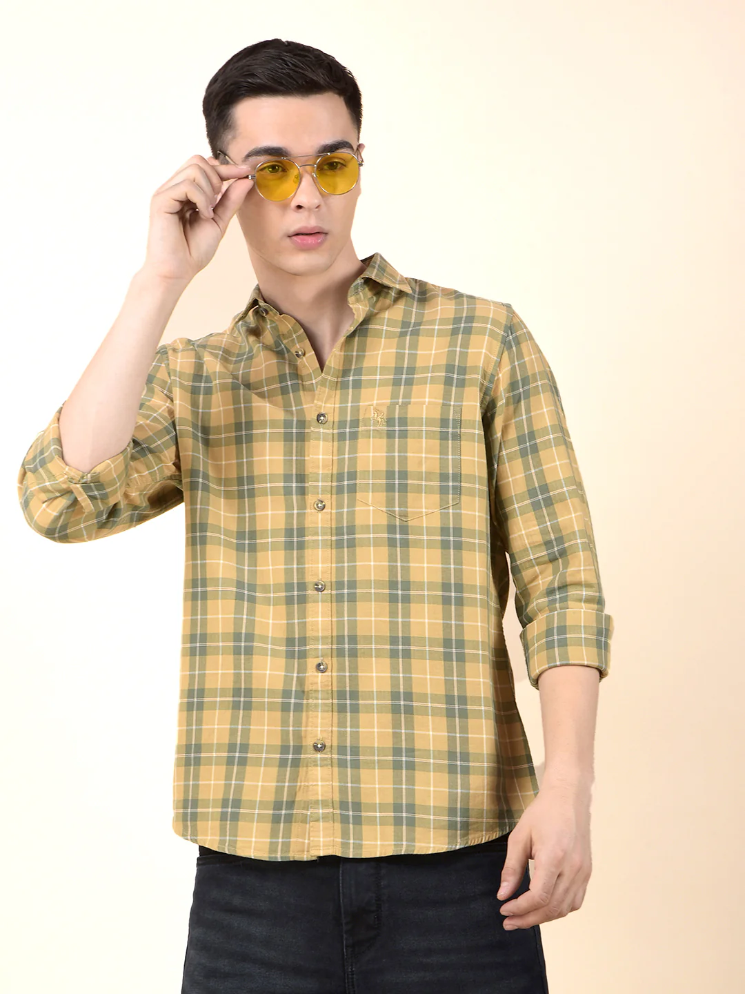 Casual Shirt for Men | Breathable & Soft with Color Fastness Slim Cotton Fabric Check Pattern - Image 3