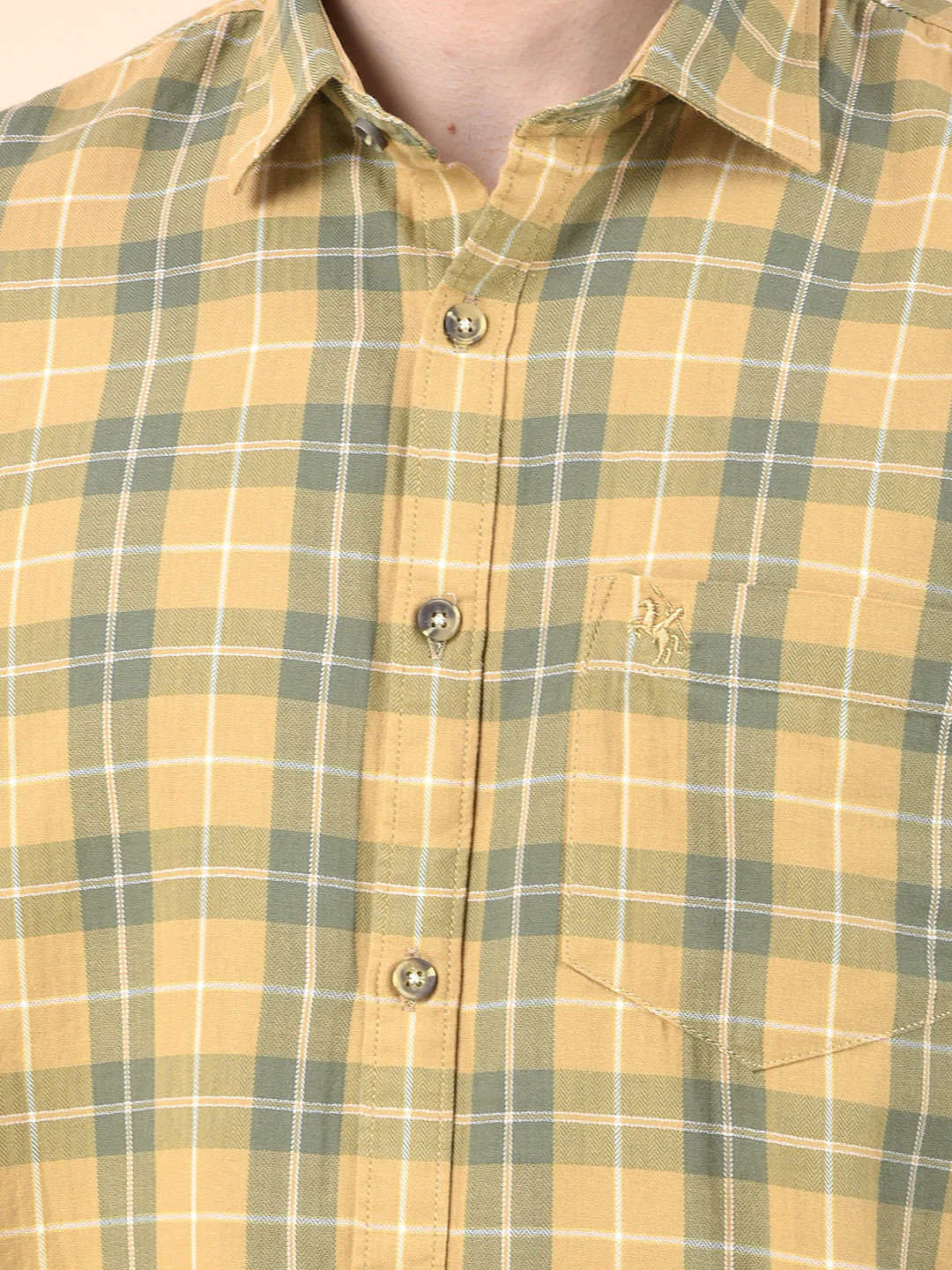 Casual Shirt for Men | Breathable & Soft with Color Fastness Slim Cotton Fabric Check Pattern - Image 6