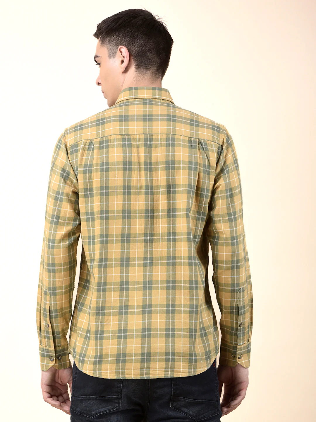 Casual Shirt for Men | Breathable & Soft with Color Fastness Slim Cotton Fabric Check Pattern - Image 7