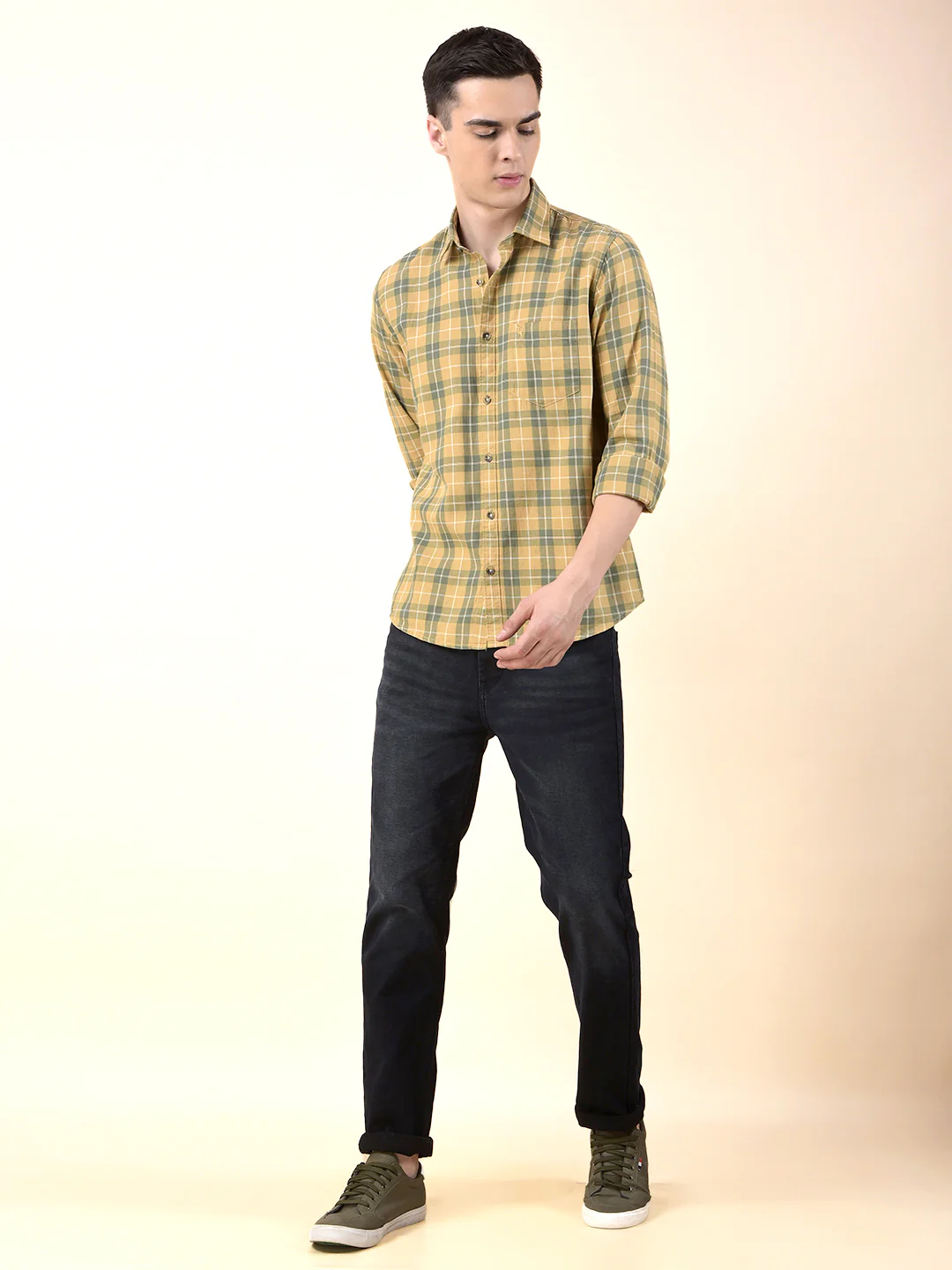 Casual Shirt for Men | Breathable & Soft with Color Fastness Slim Cotton Fabric Check Pattern - Image 8