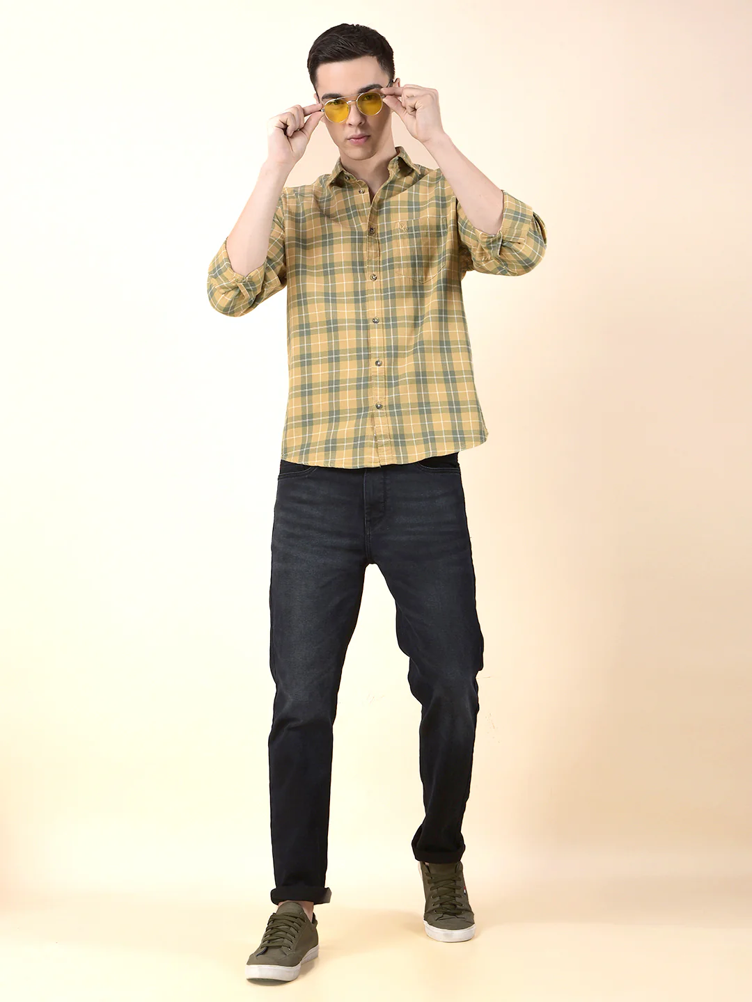 Casual Shirt for Men | Breathable & Soft with Color Fastness Slim Cotton Fabric Check Pattern - Image 9