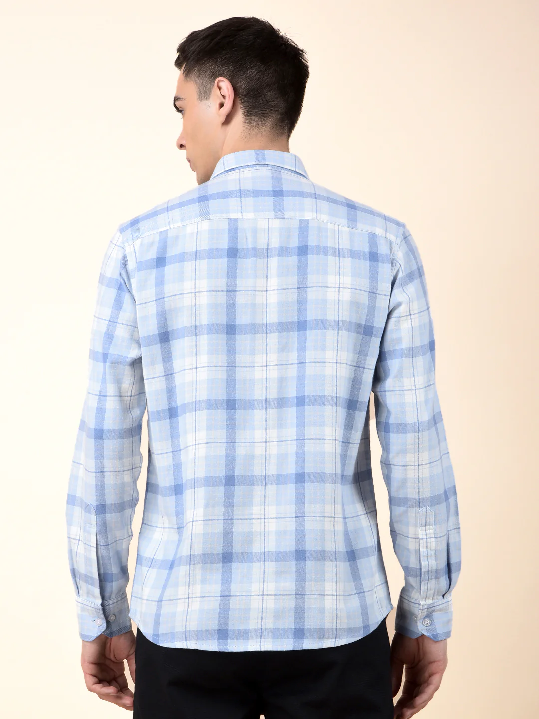 Casual Shirt for Men | Breathable & Soft with Color Fastness Slim Cotton Fabric Check Pattern - Image 4