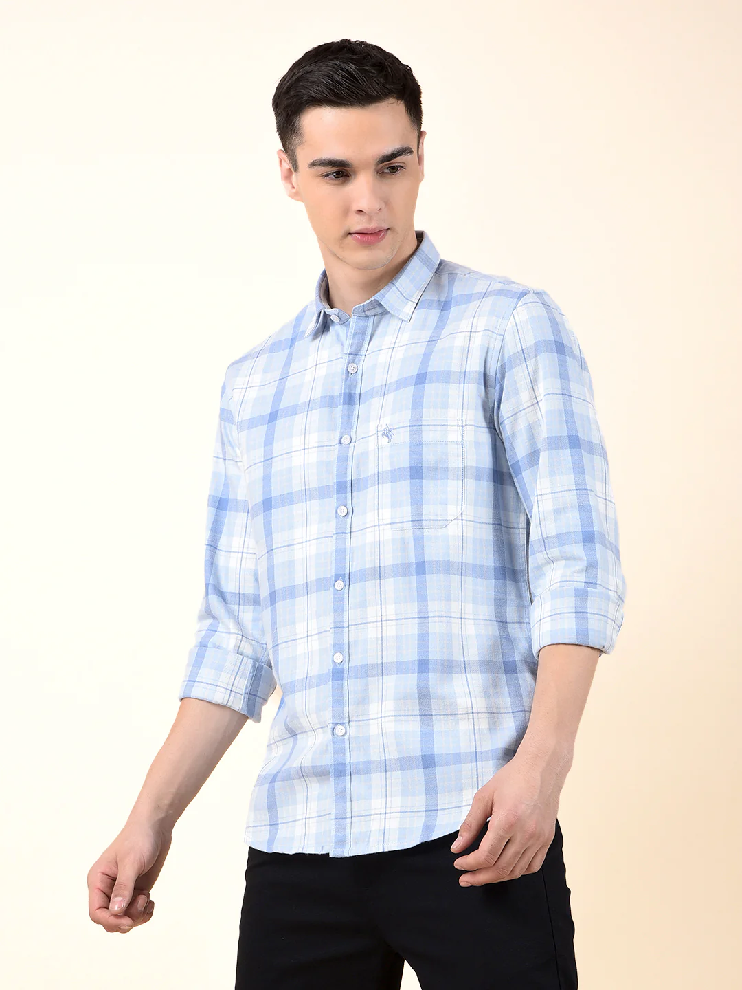 Casual Shirt for Men | Breathable & Soft with Color Fastness Slim Cotton Fabric Check Pattern - Image 6