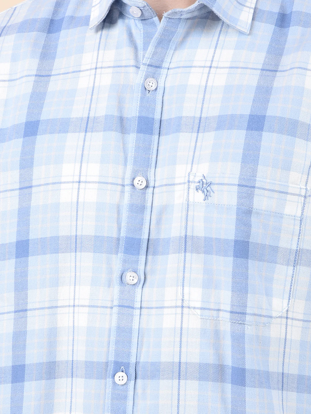 Casual Shirt for Men | Breathable & Soft with Color Fastness Slim Cotton Fabric Check Pattern - Image 7