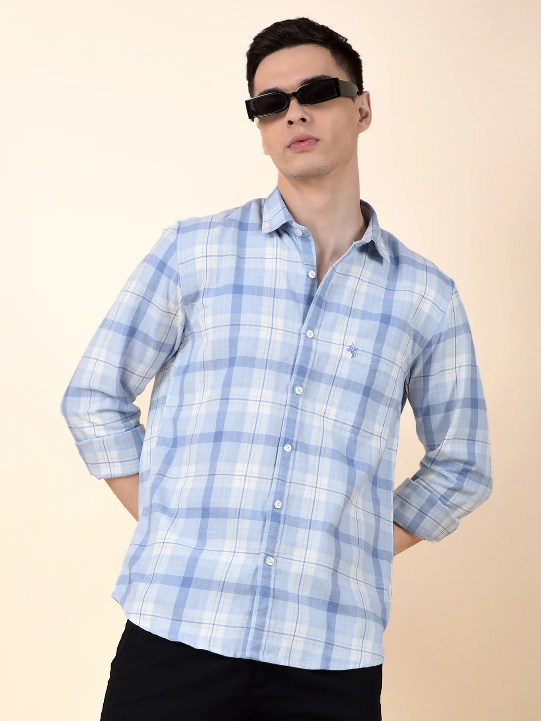 Casual Shirt for Men | Breathable & Soft with Color Fastness Slim Cotton Fabric Check Pattern - Image 8