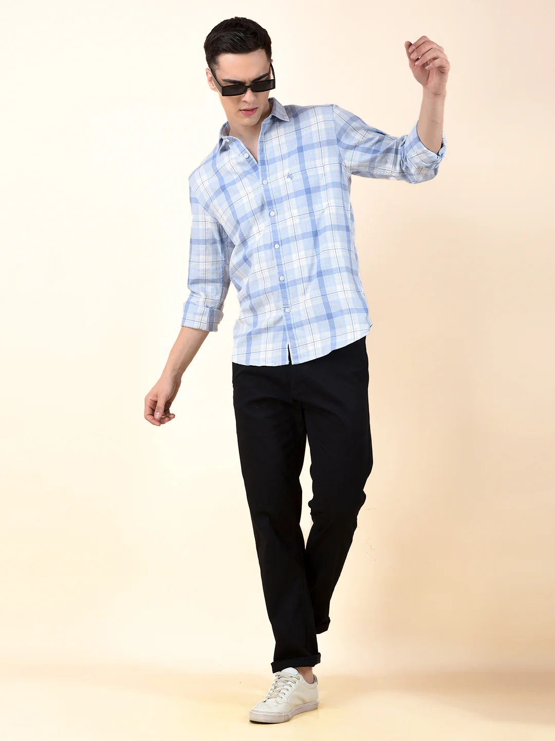 Casual Shirt for Men | Breathable & Soft with Color Fastness Slim Cotton Fabric Check Pattern - Image 9