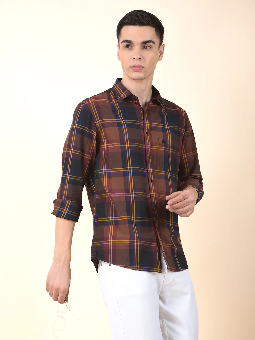 Casual Shirt for Men | Breathable & Soft with Color Fastness Slim Cotton Fabric Check Pattern - Image 5