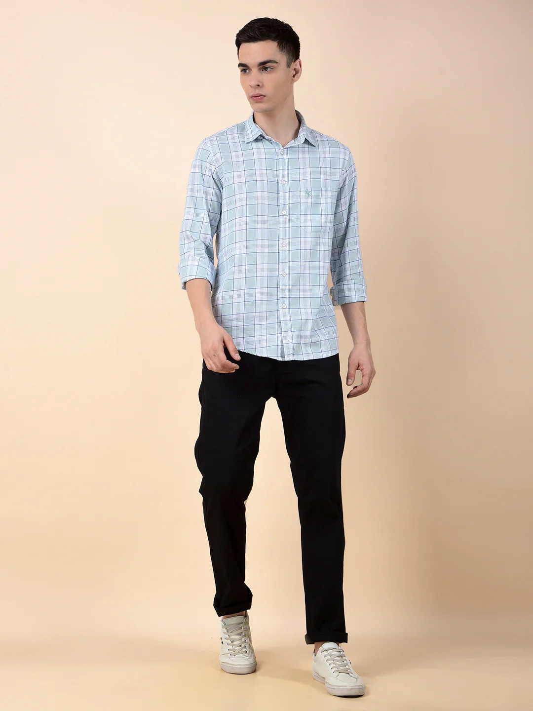 Casual Shirt for Men | Breathable & Soft with Color Fastness Slim Cotton Fabric Check Pattern - Image 10