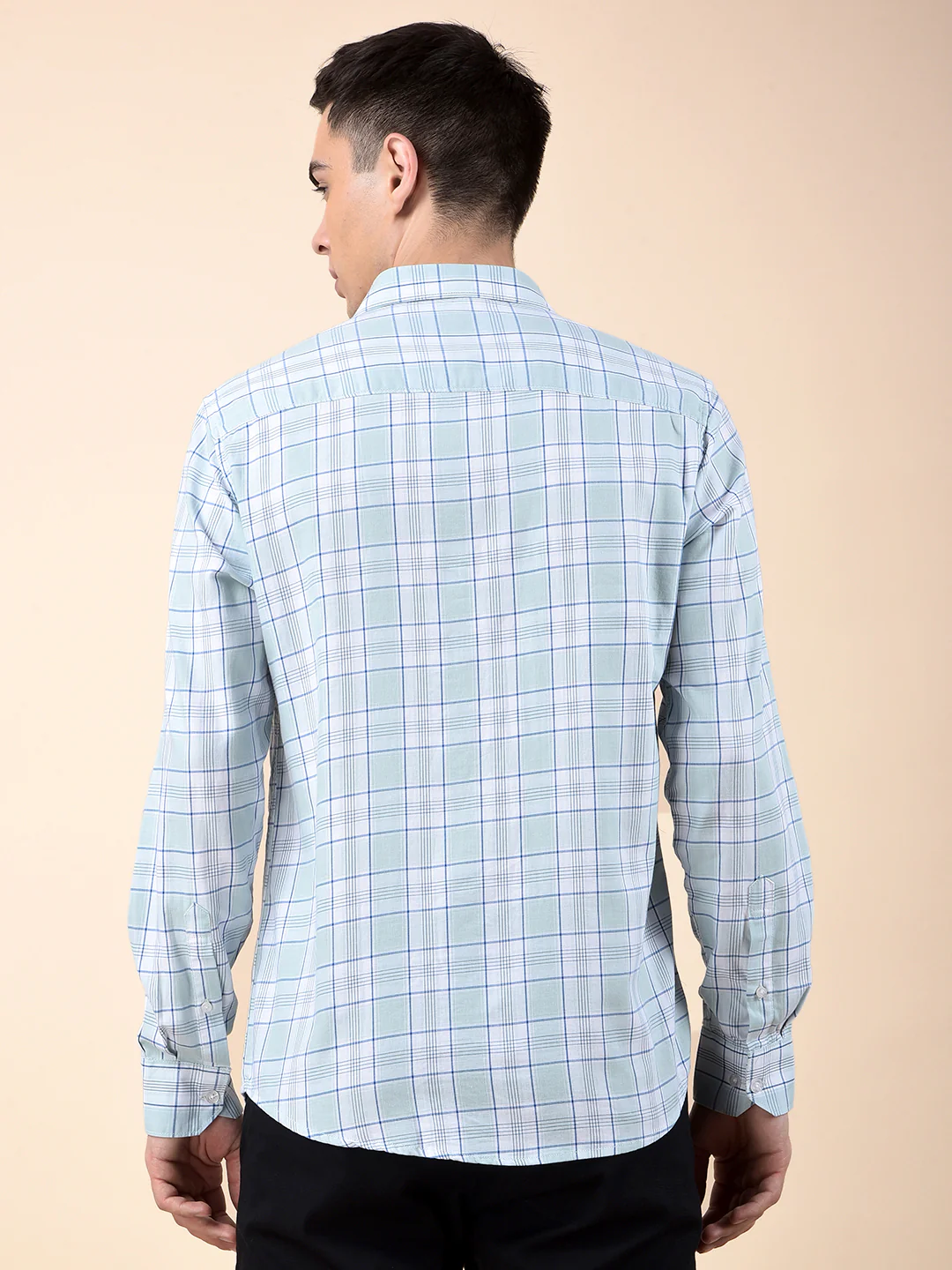 Casual Shirt for Men | Breathable & Soft with Color Fastness Slim Cotton Fabric Check Pattern - Image 4