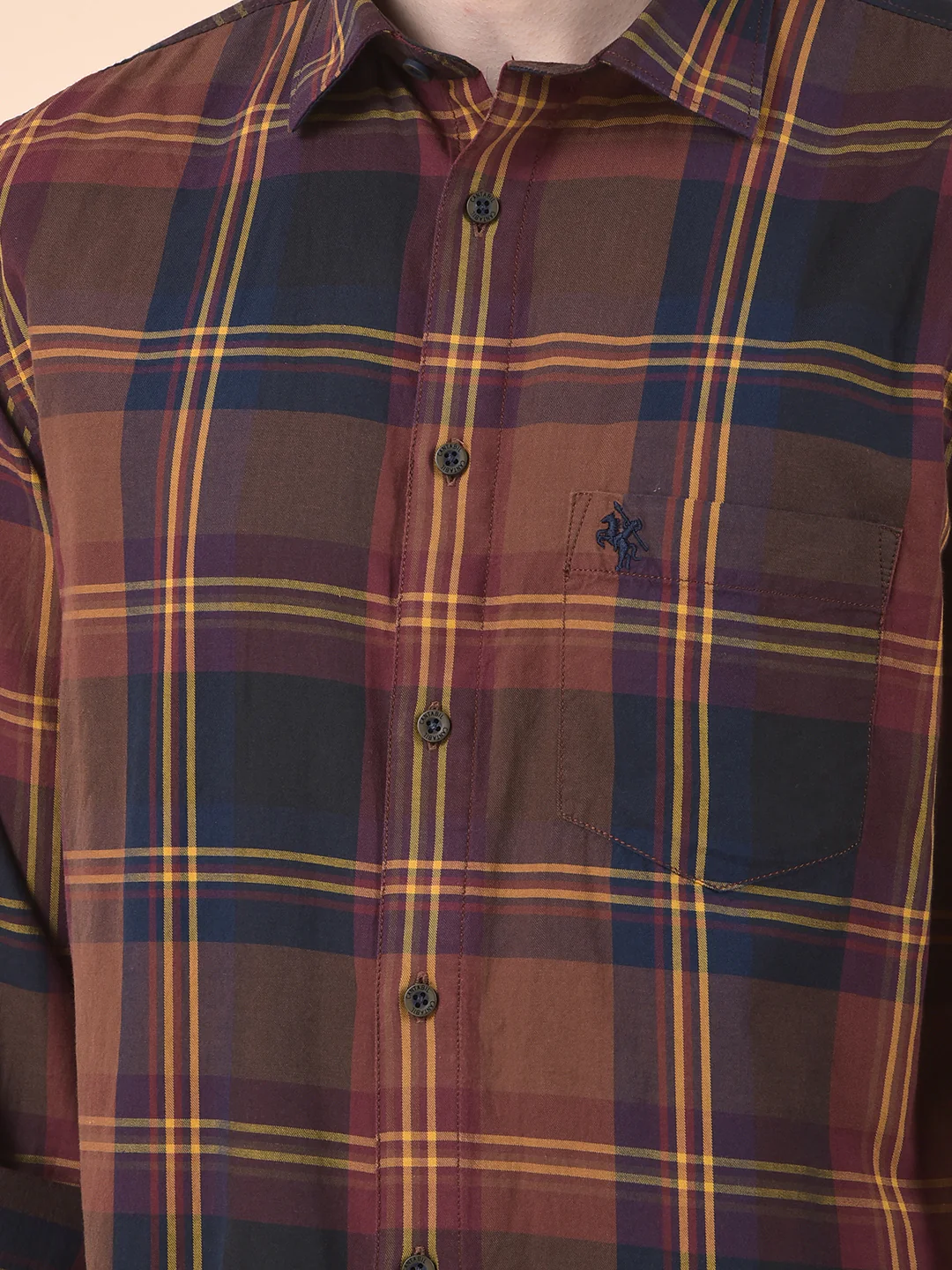 Casual Shirt for Men | Breathable & Soft with Color Fastness Slim Cotton Fabric Check Pattern - Image 7