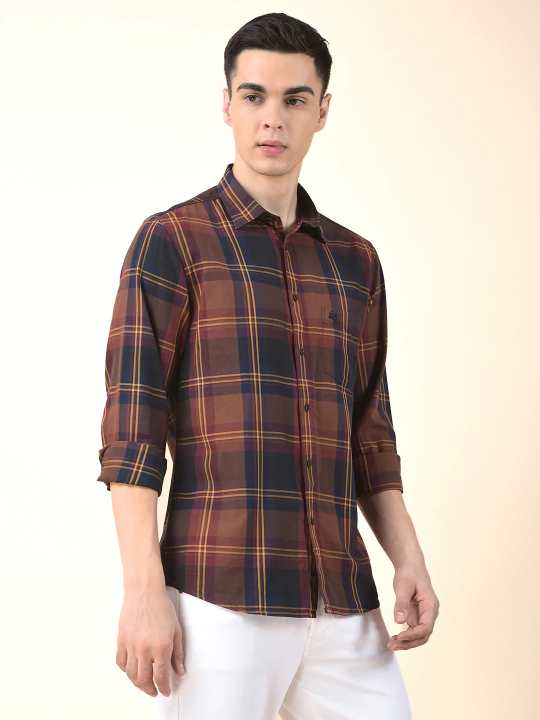 Casual Shirt for Men | Breathable & Soft with Color Fastness Slim Cotton Fabric Check Pattern - Image 8