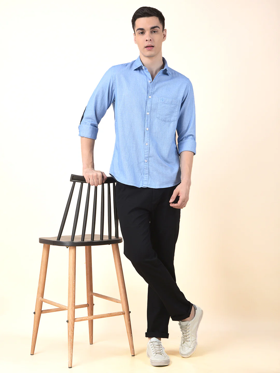 Casual Shirt for Men | Breathable & Soft with Color Fastness Slim Cotton Fabric Self Design Pattern - Image 9