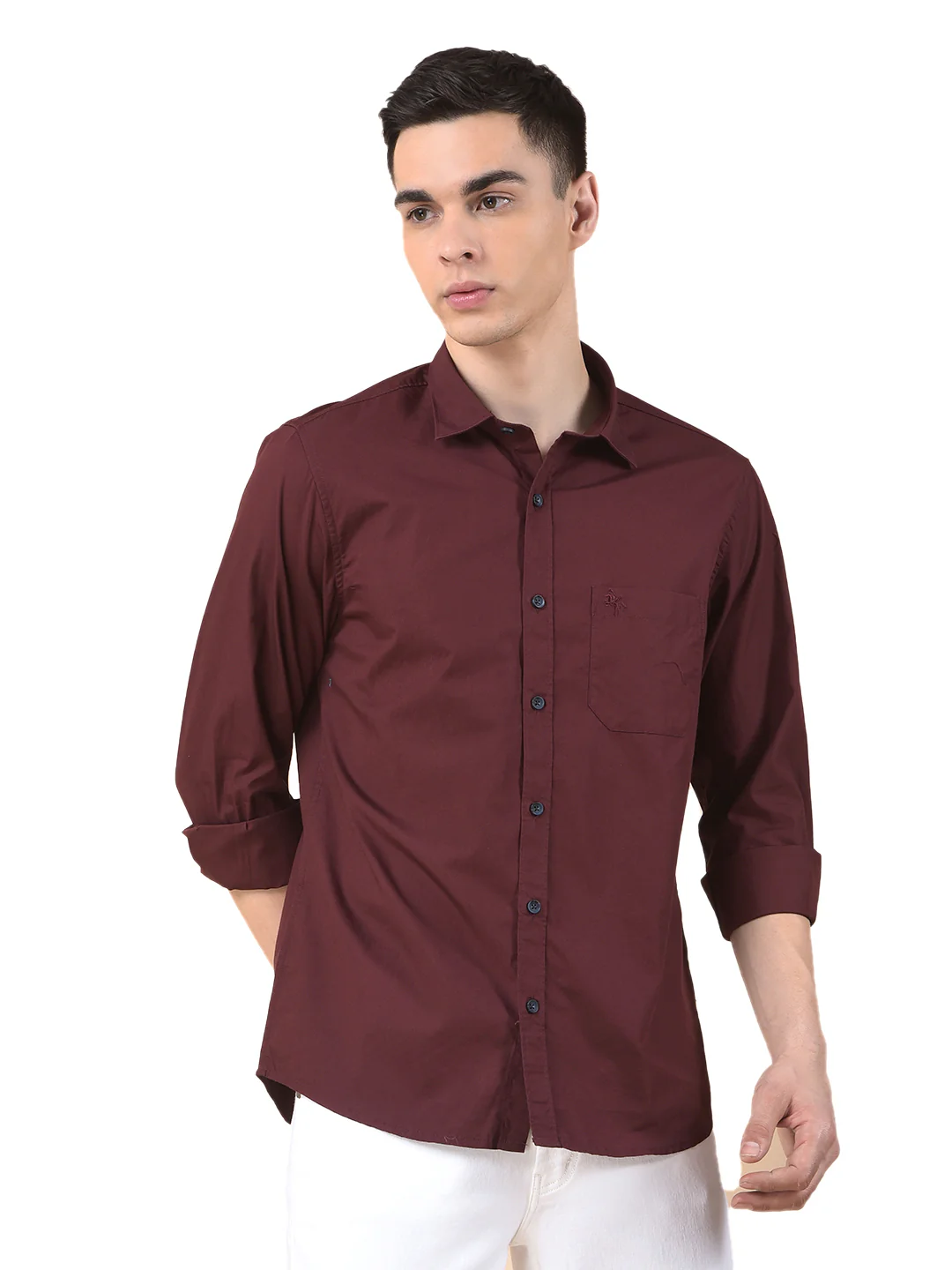Casual Shirt for Men | Breathable & Soft with Color Fastness Slim Cotton Fabric Solid Pattern - Image 2