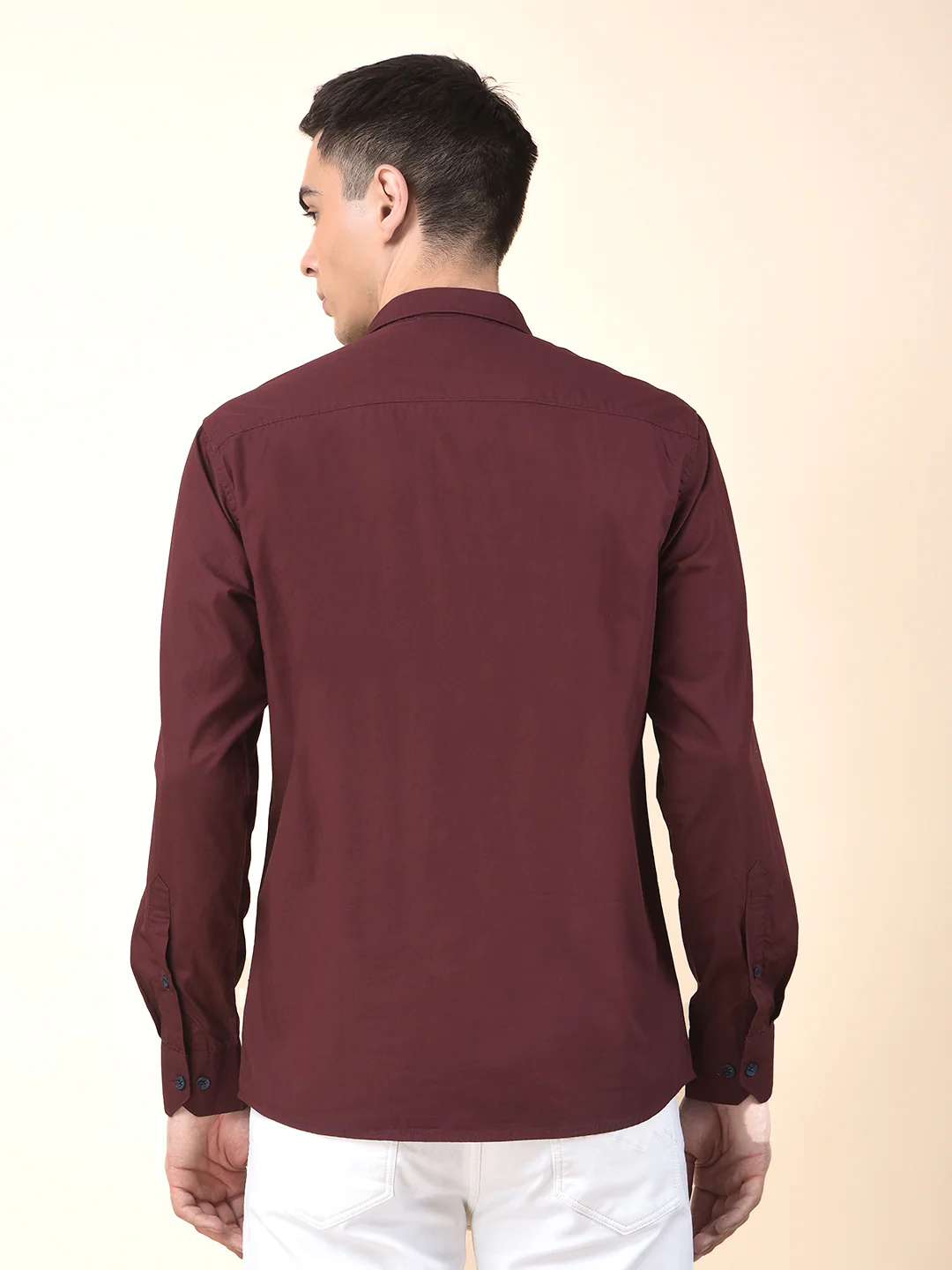 Casual Shirt for Men | Breathable & Soft with Color Fastness Slim Cotton Fabric Solid Pattern - Image 4