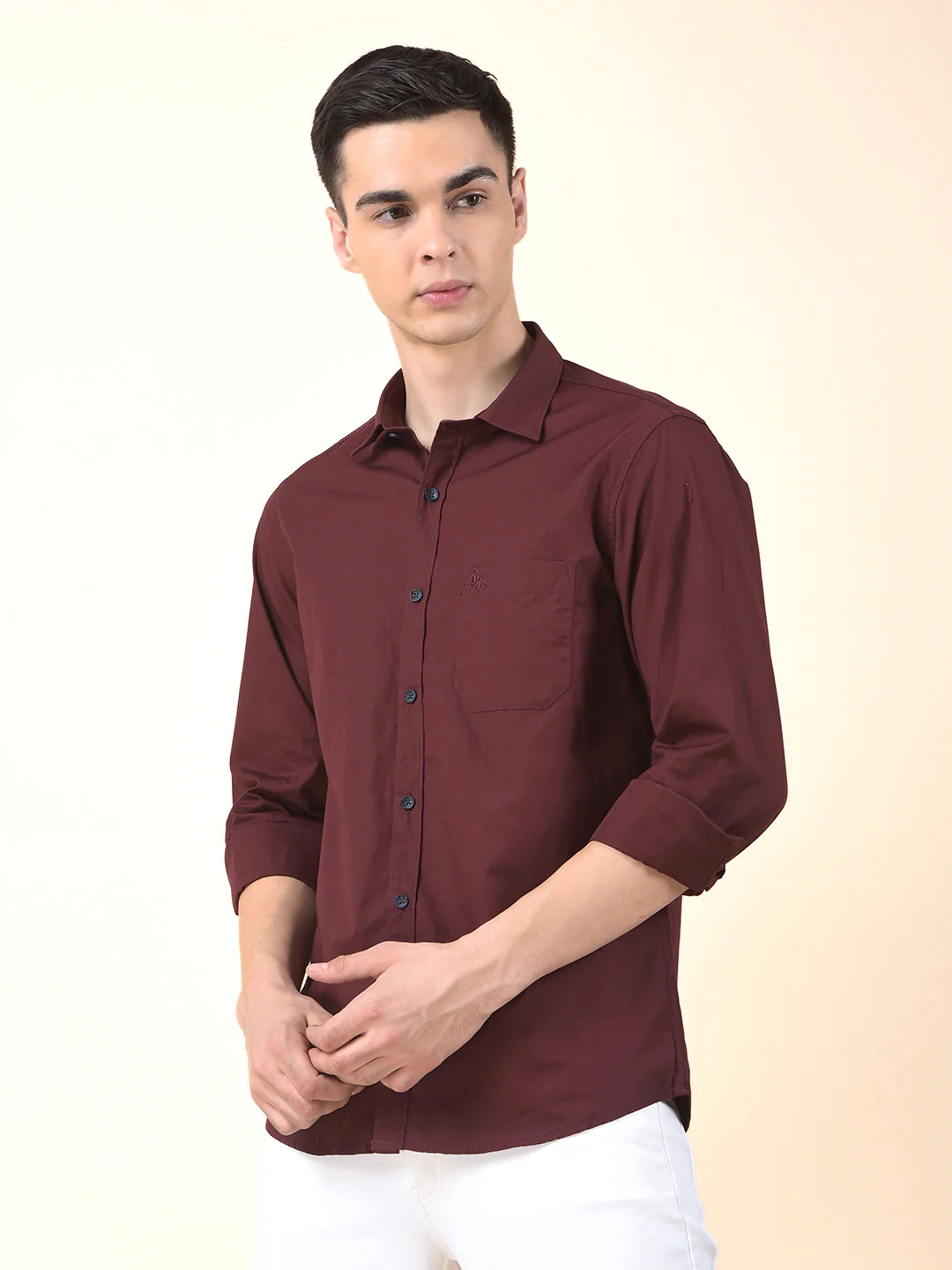 Casual Shirt for Men | Breathable & Soft with Color Fastness Slim Cotton Fabric Solid Pattern - Image 5
