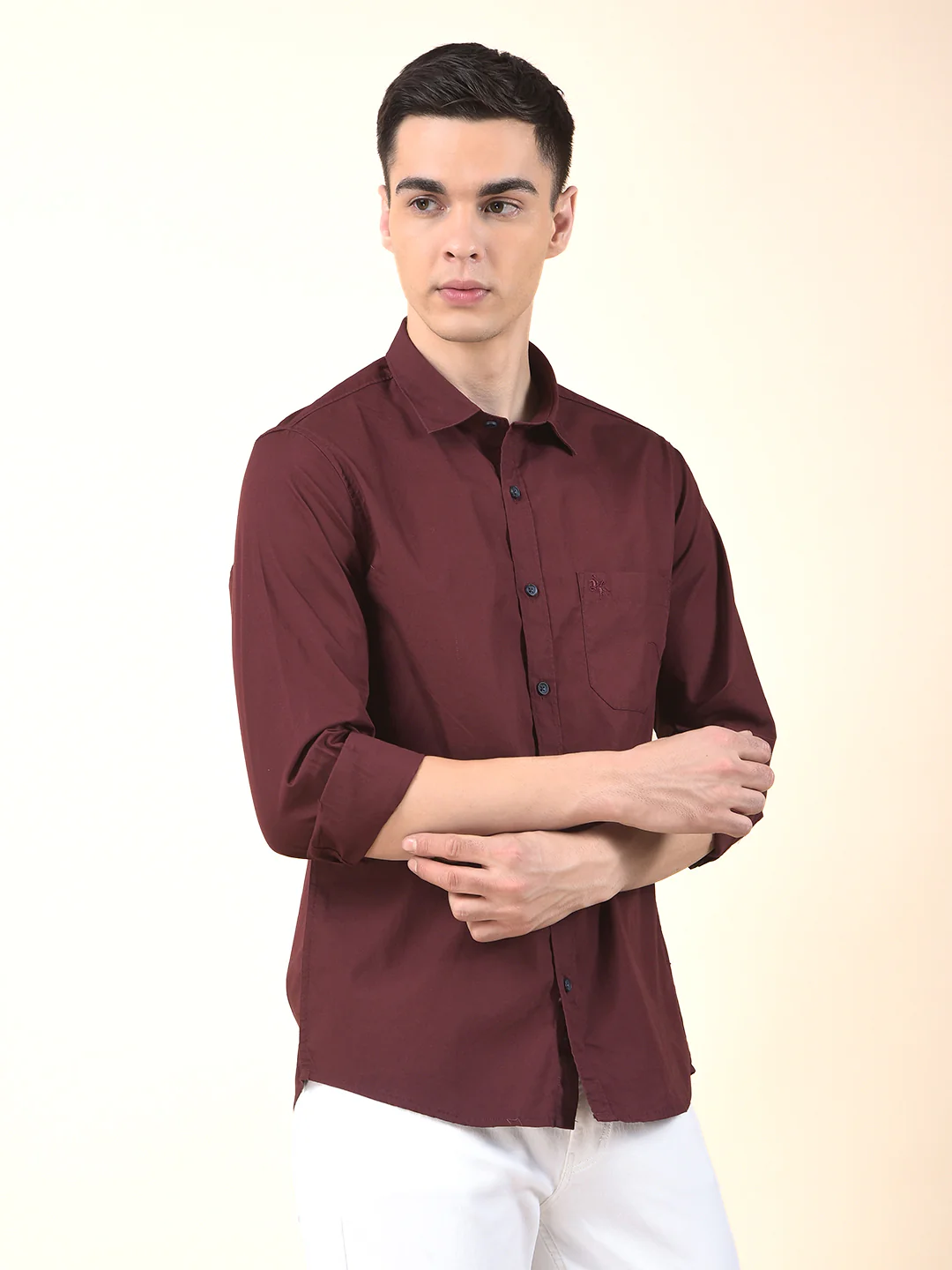 Casual Shirt for Men | Breathable & Soft with Color Fastness Slim Cotton Fabric Solid Pattern - Image 6