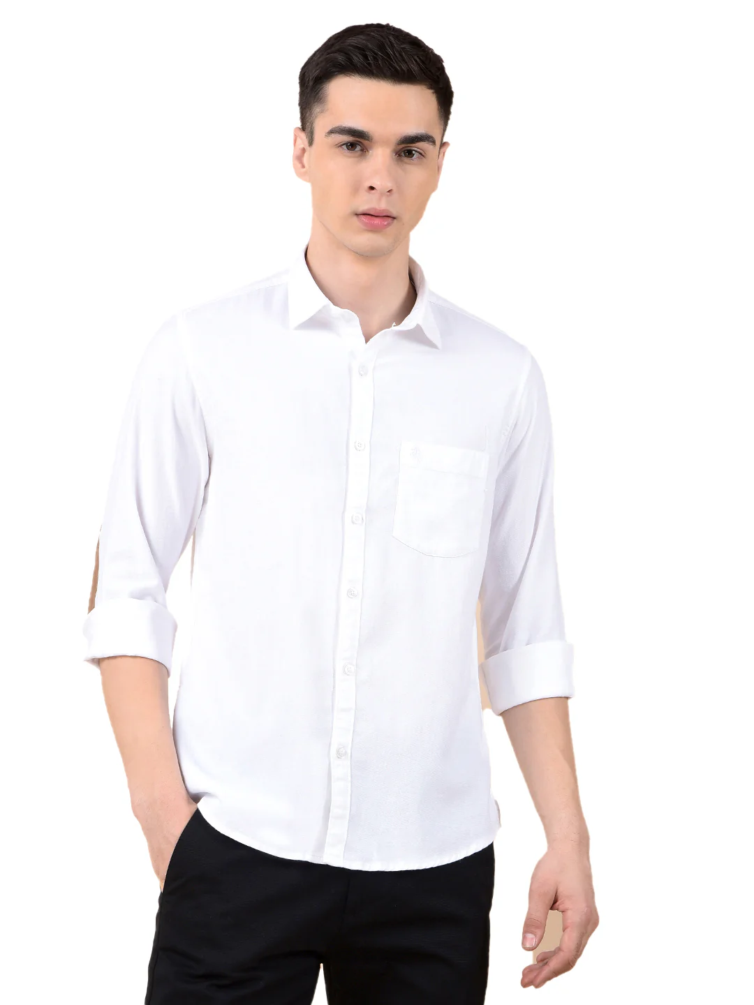 Casual Shirt for Men | Breathable & Soft with Color Fastness Slim Cotton Fabric Solid Pattern - Image 2