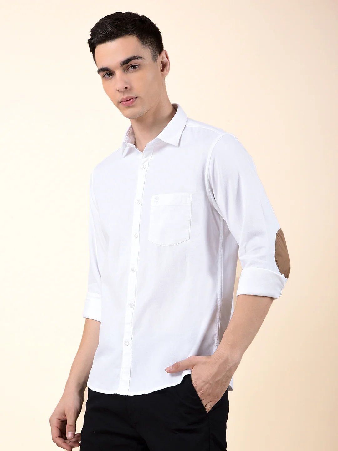 Casual Shirt for Men | Breathable & Soft with Color Fastness Slim Cotton Fabric Solid Pattern - Image 5